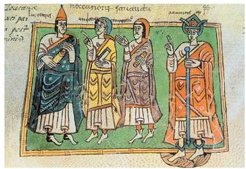Albeldako kodeko pasarte bat, sueboen erresumari buruzkoa. Escorialgo monasterioko liburutegia.<br><br>